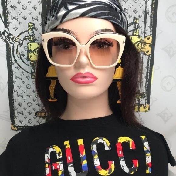 NEW Tom Ford Chantalle TF944 25T Women’s Sunglasses – Ivory / Gradient Pink - Picture 1 of 11